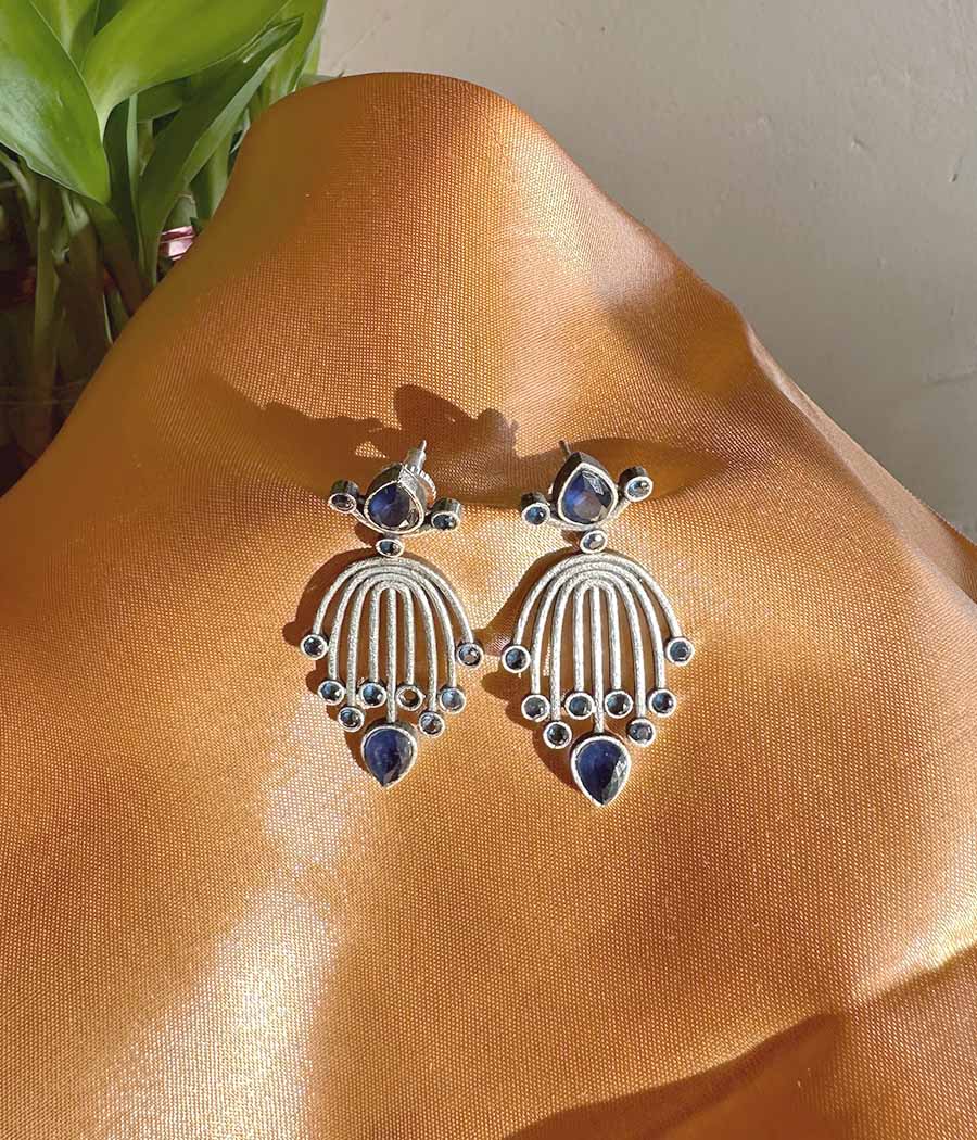 SKY BLUE FROST RADIANCE STUDS