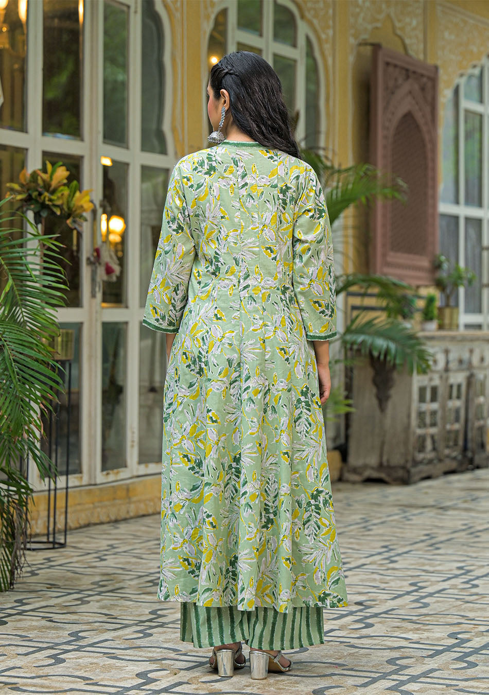 Green Mist Anarkali Suit Set