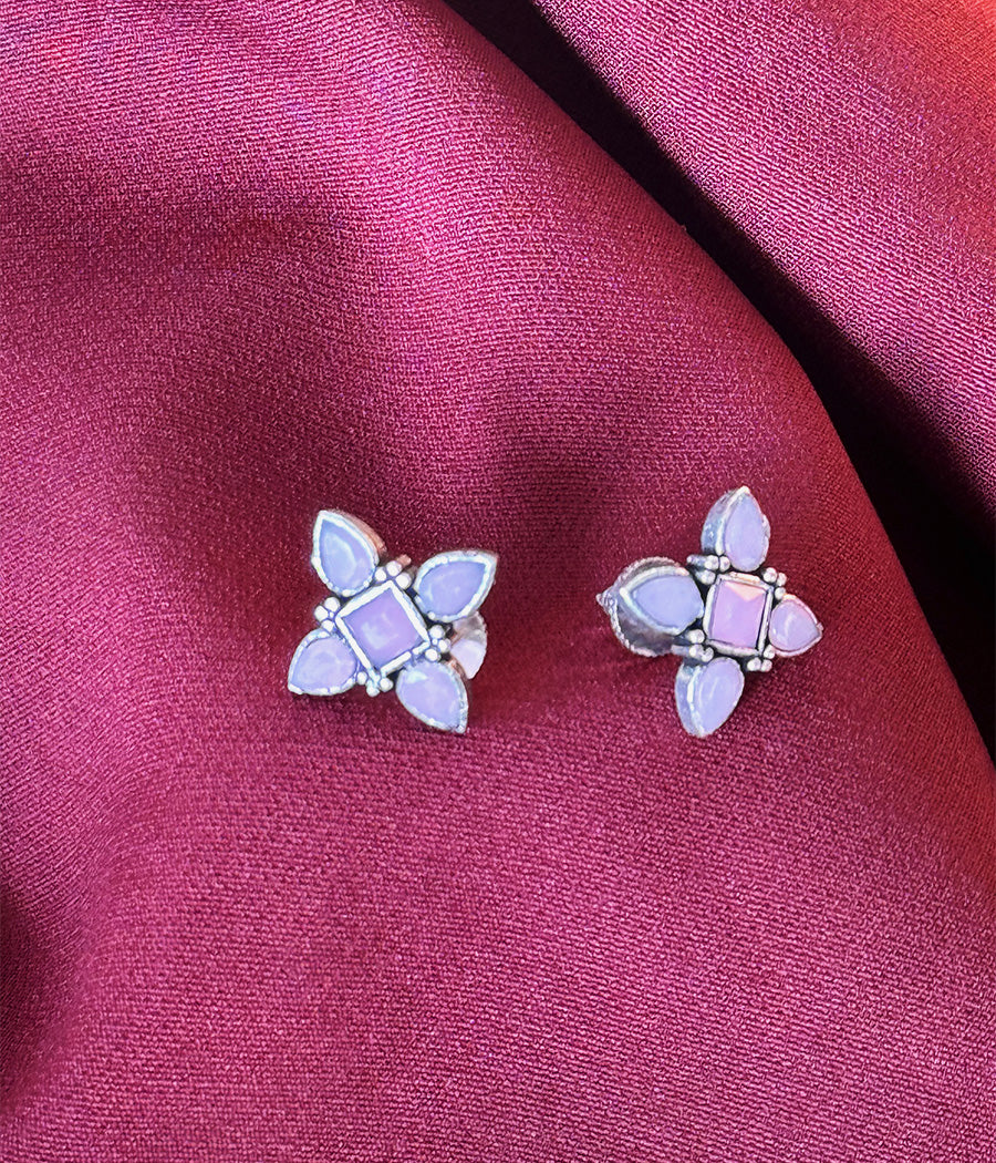 Pink Petal Stud Earrings