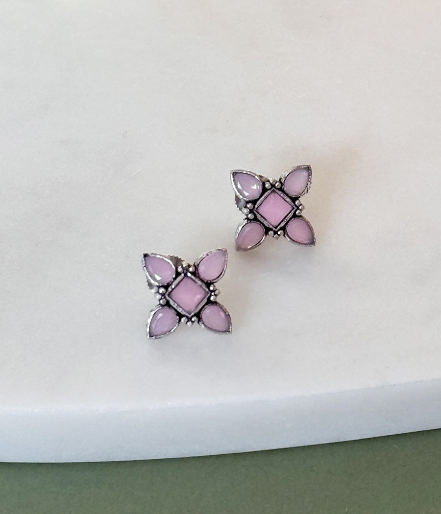 Pink Petal Stud Earrings