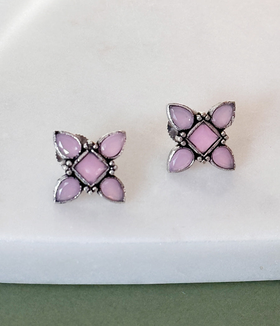 Pink Petal Stud Earrings