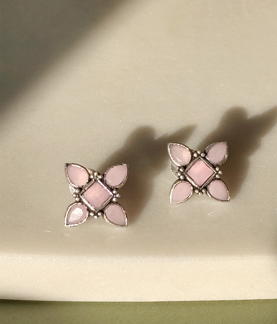 Pink Petal Stud Earrings