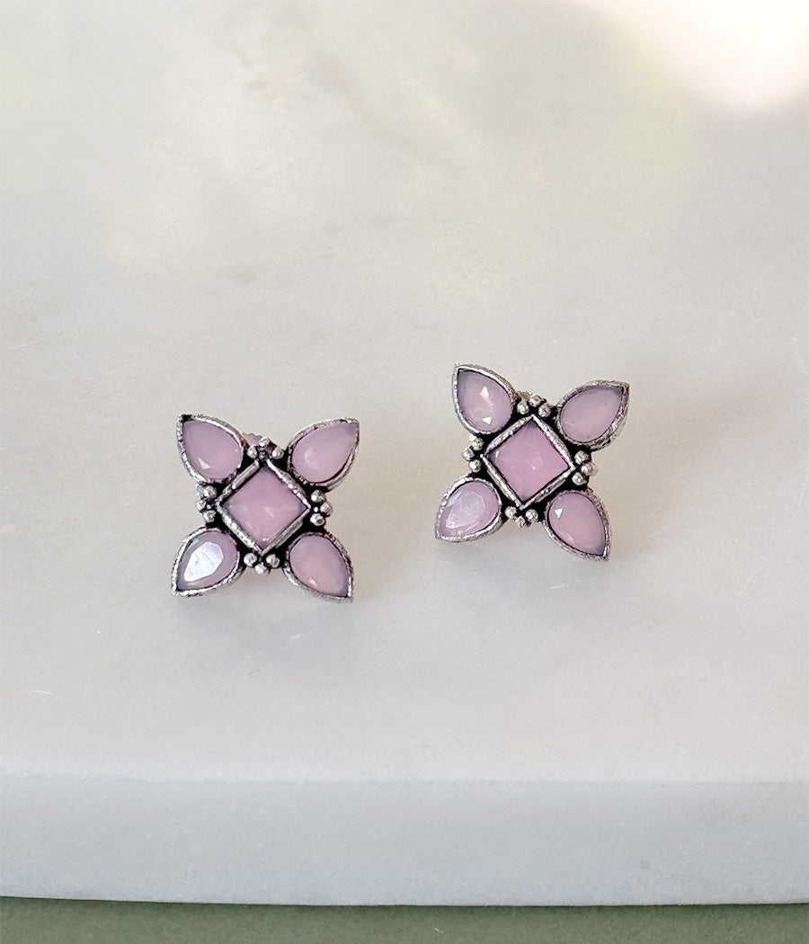 Pink Petal Stud Earrings