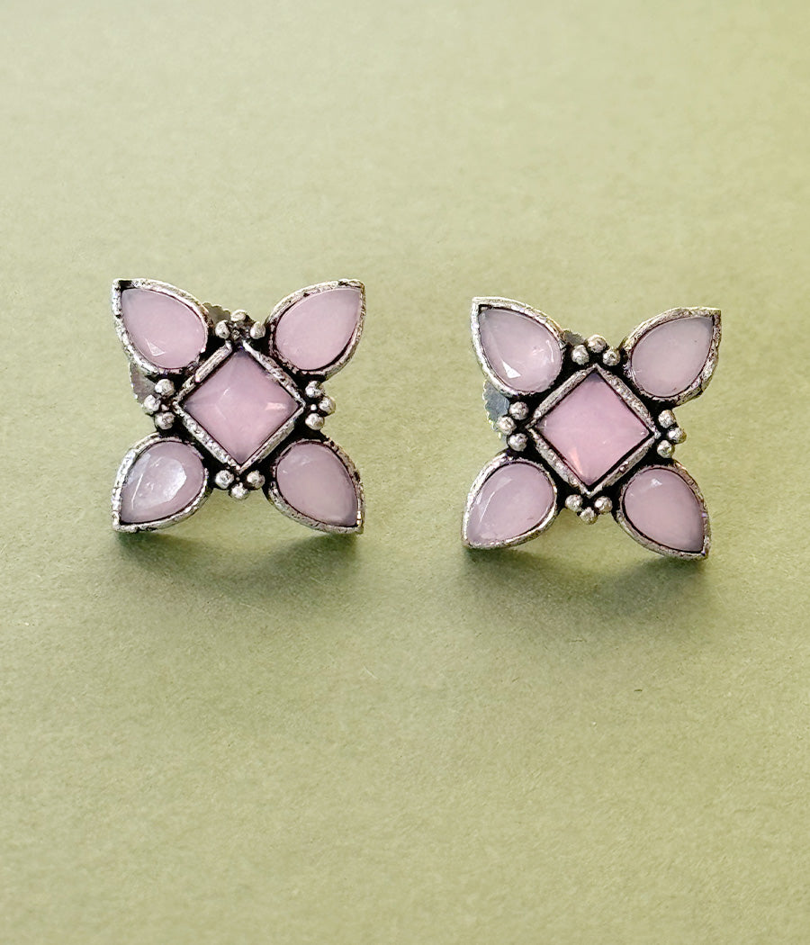 Pink Petal Stud Earrings