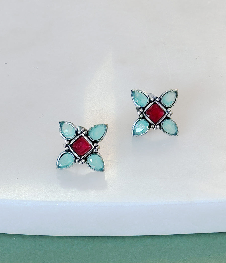 Lime Green Stud Earrings