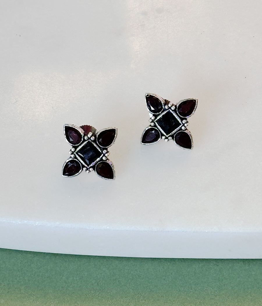 charcoal  Petal Stud Earrings