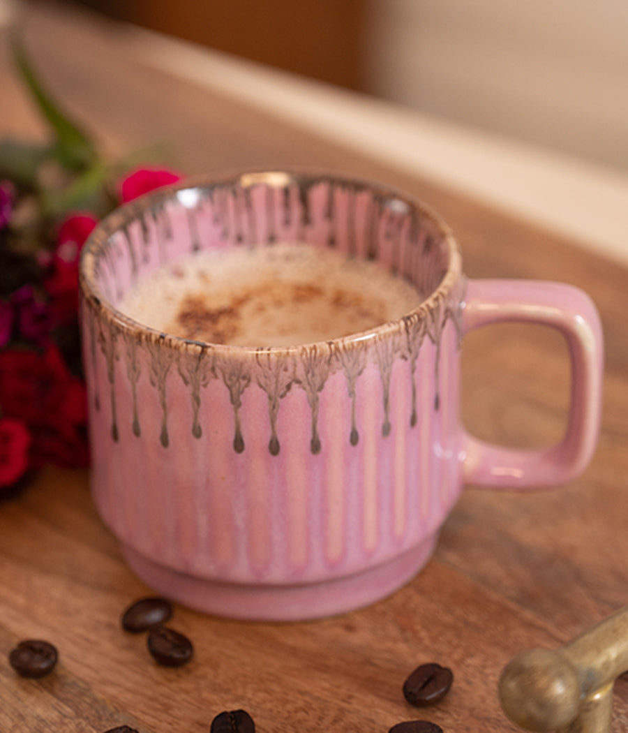 Rosy Finch Pink Ceramic Mugs Set