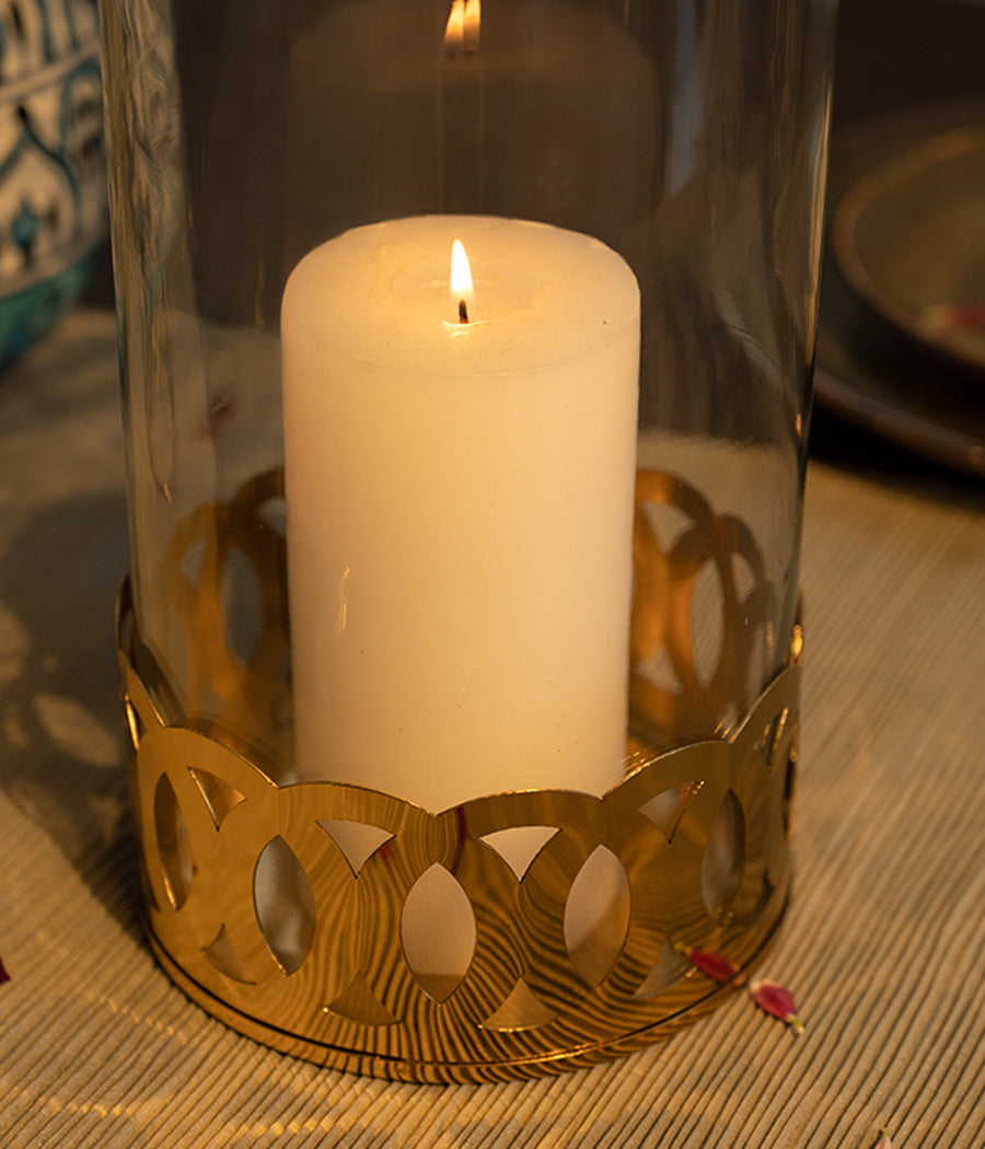 Gold Jar Candle Holder
