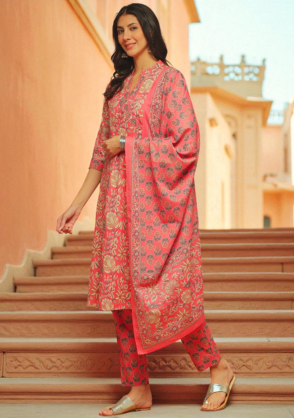 Pastel Flora Angrakha Set