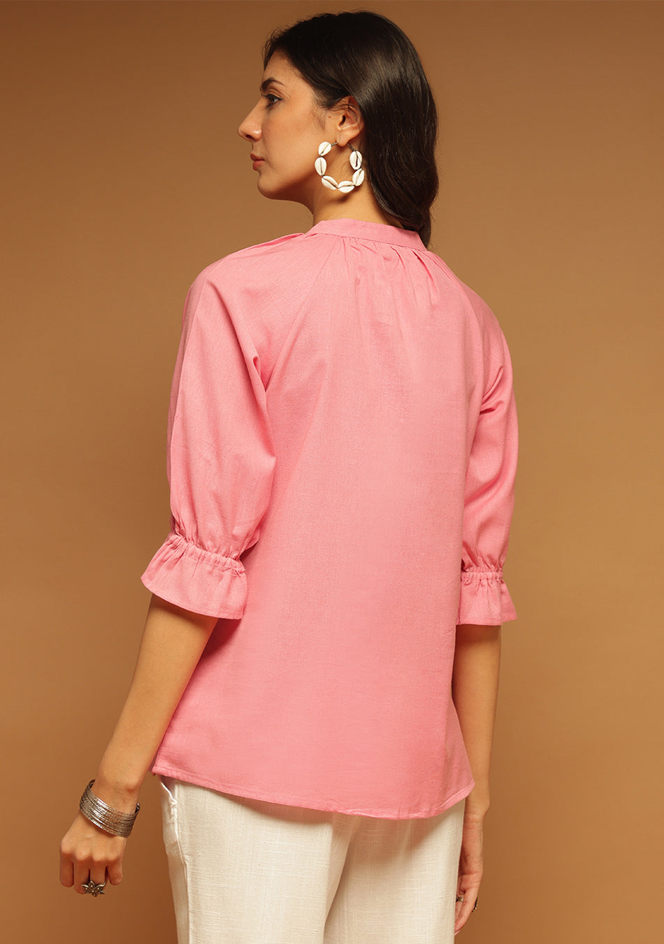 Rosewood Lace Button Top