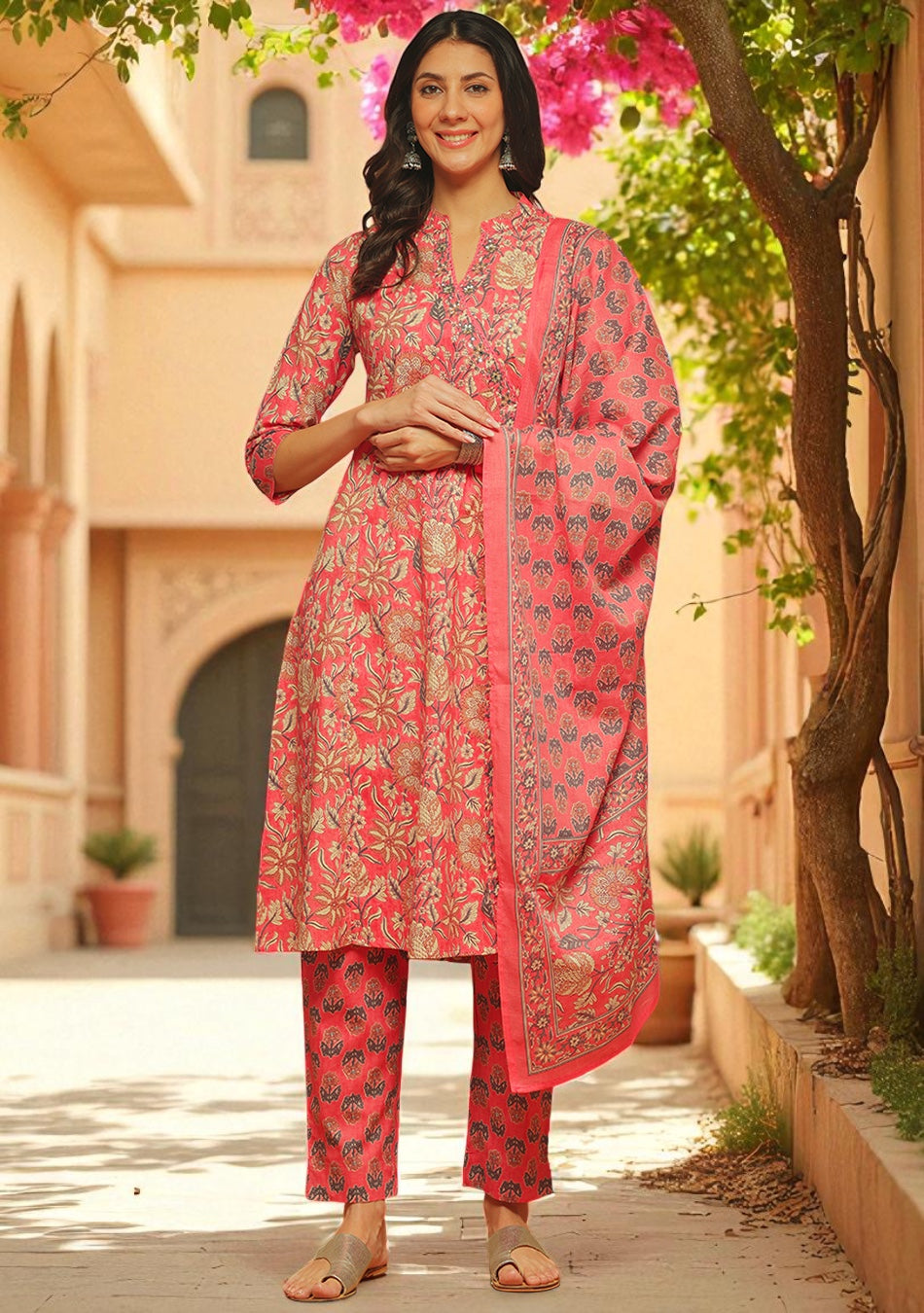 Pastel Flora Angrakha Set
