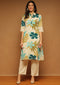 Aravalii Olive Tropic Schiffli Kurta