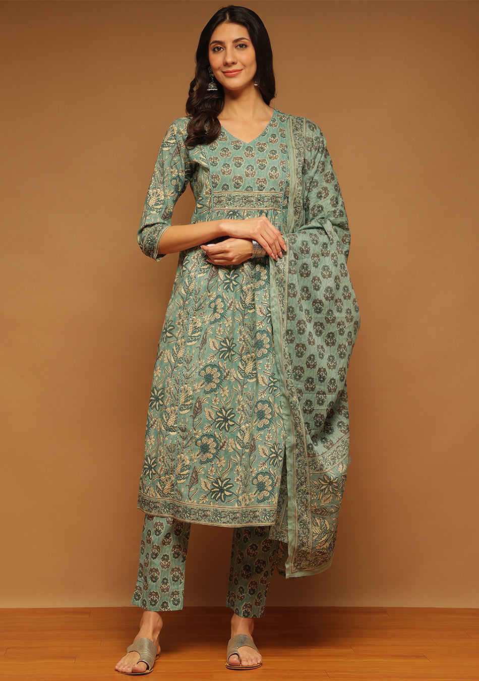 Sage Bloom Printed Suit Set