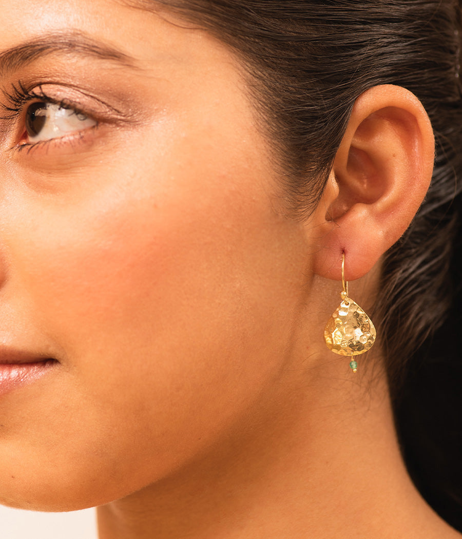 Green Onyx Gold-Plated Earrings