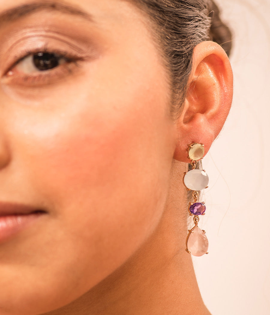 Four Stone Earrings