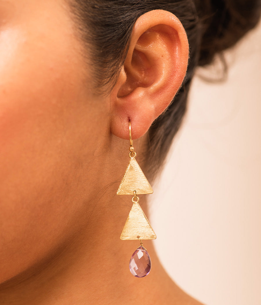 Amethyst Gold-Plated Earrings