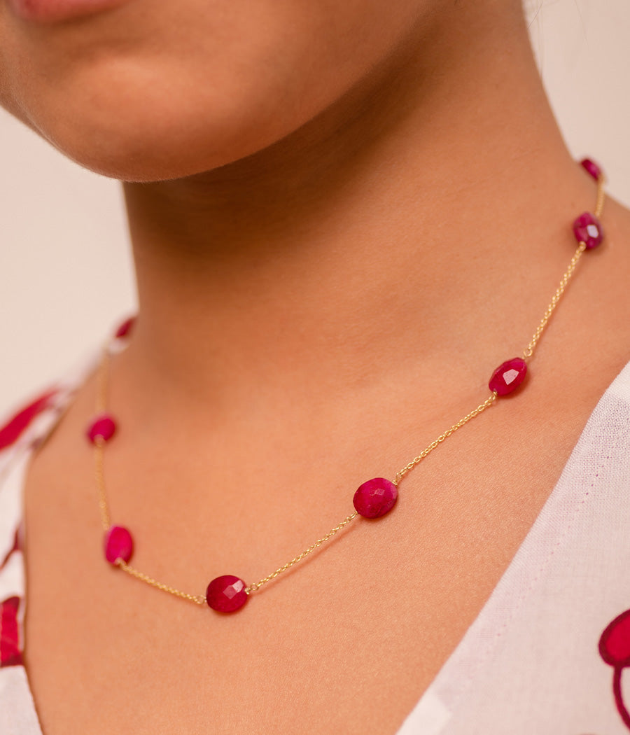 Ruby Gold Plated Necklace