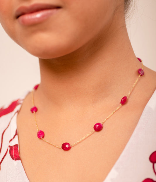 Ruby Gold Plated Necklace