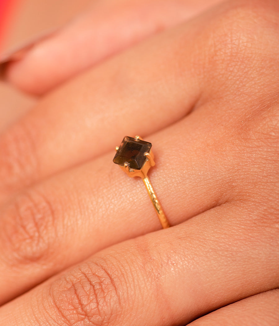 Smoky Gold Plated Ring