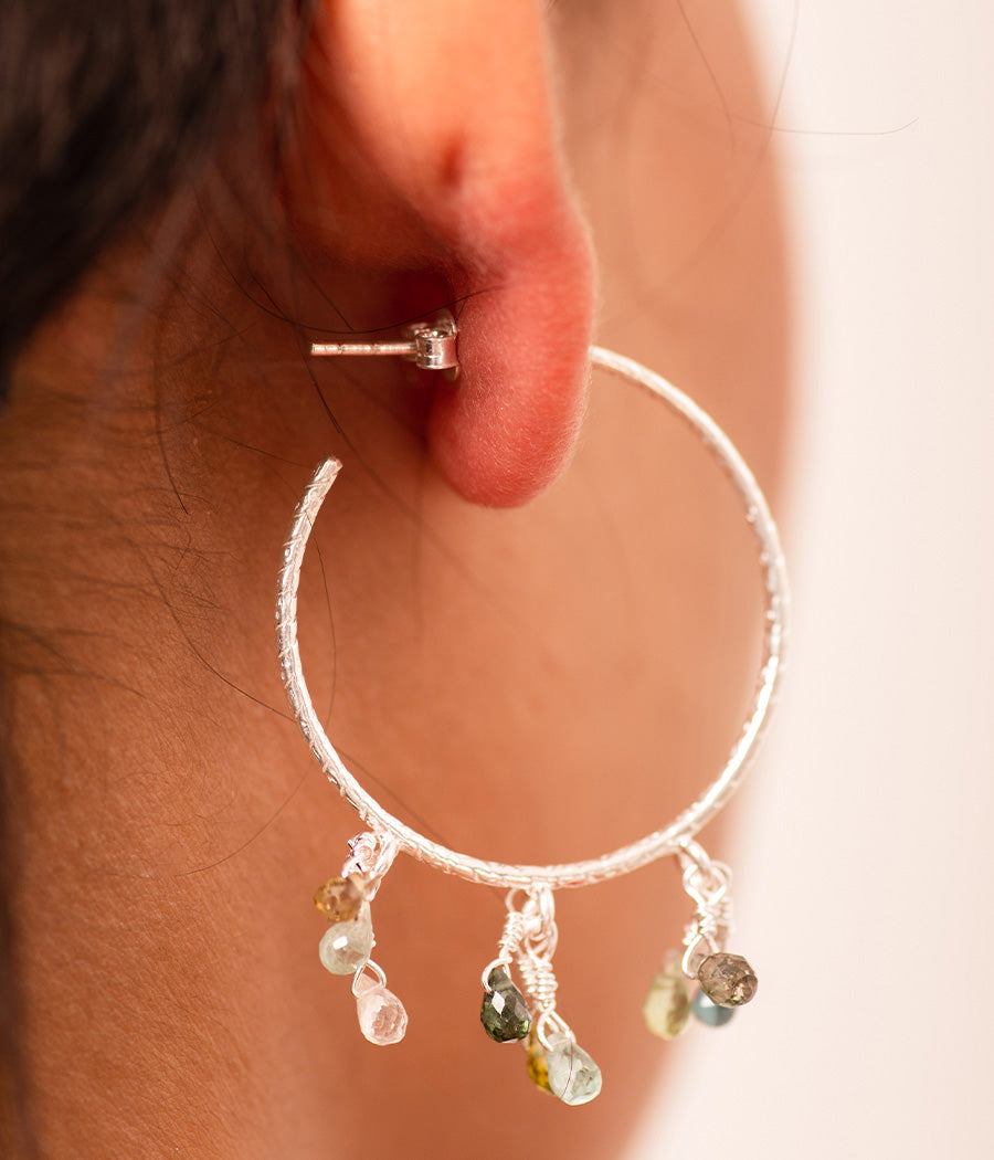 Tourmaline Loop Jhalar Earrings
