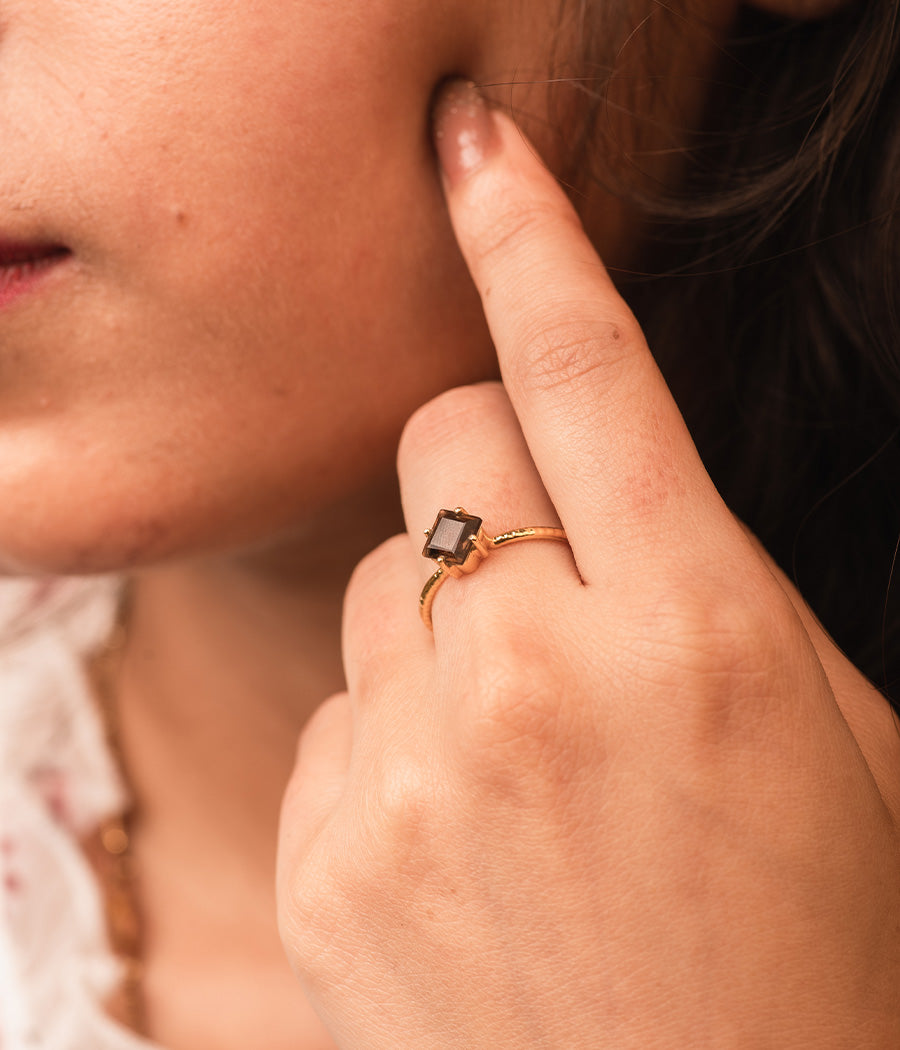 Smoky Gold Plated Ring