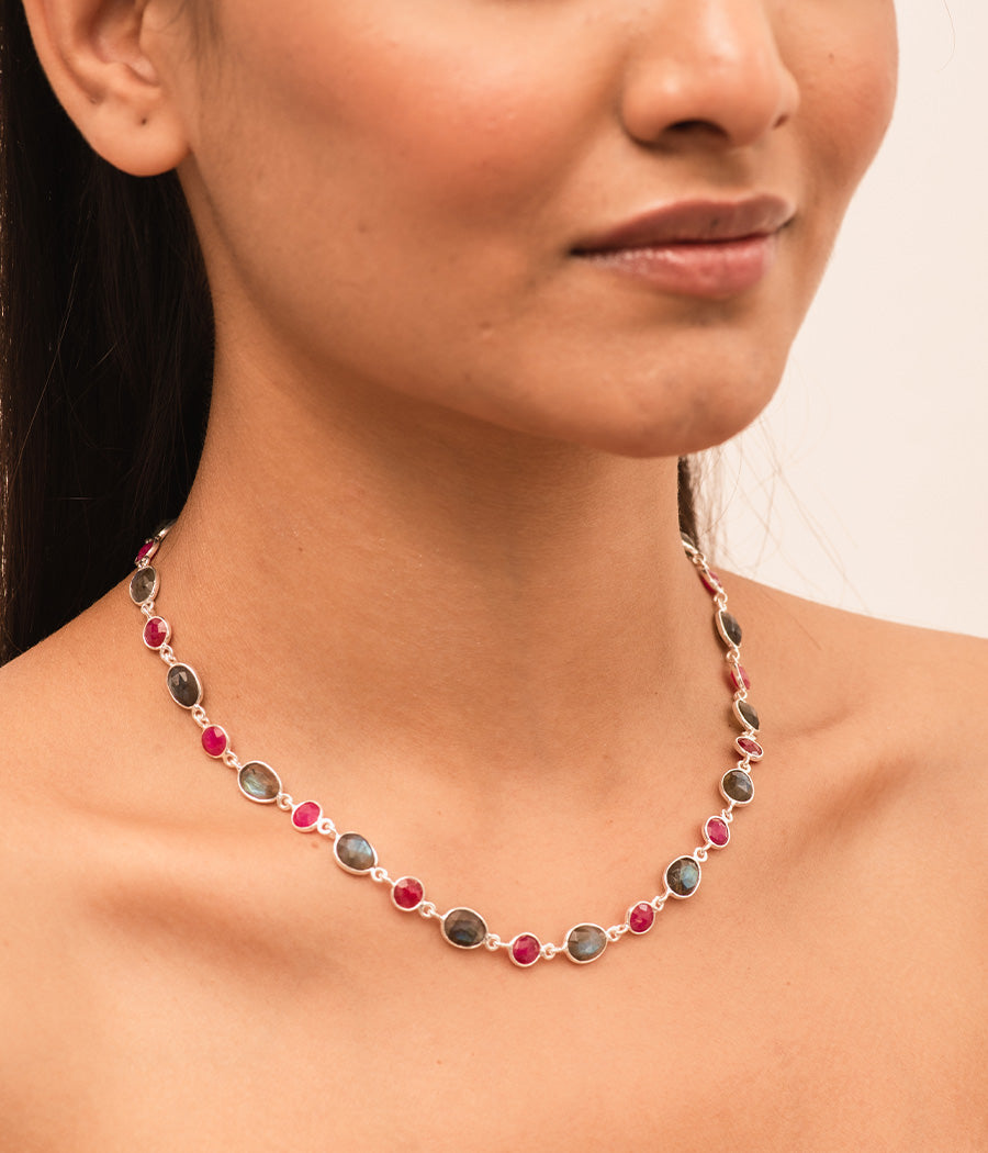 Ruby & Labradorite Necklace