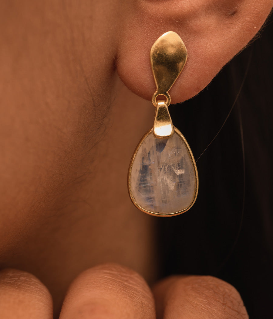 Rainbow Moonstone Solid Earrings