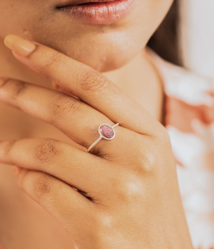 Pink Tourmaline Finger Ring