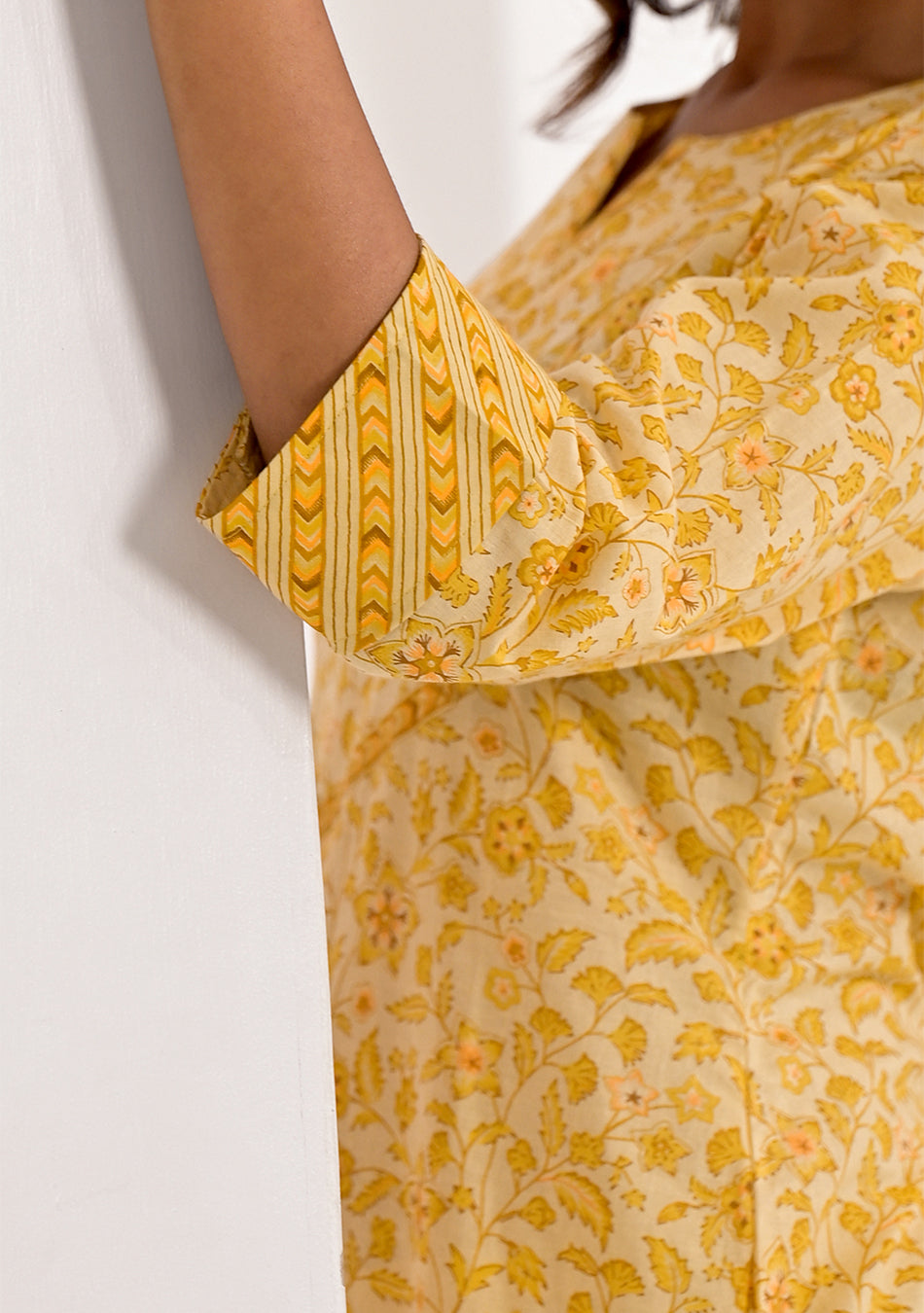 Lemon  Floral Printed Kurta Pant Set