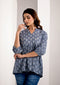 Sanganeri Slate Peplum Top