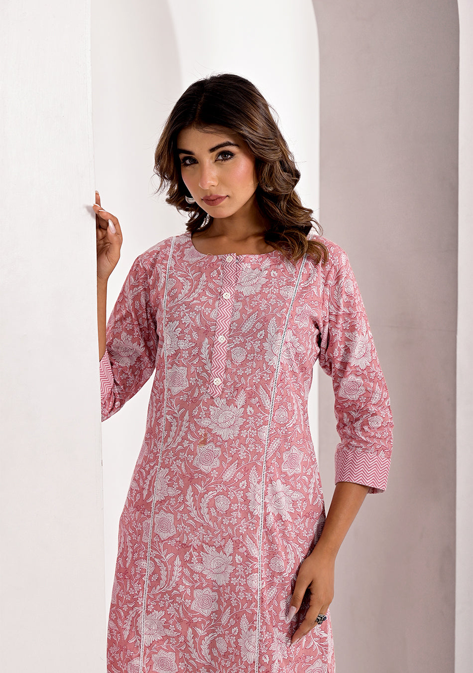 Blush Floral Kurta Pant Set