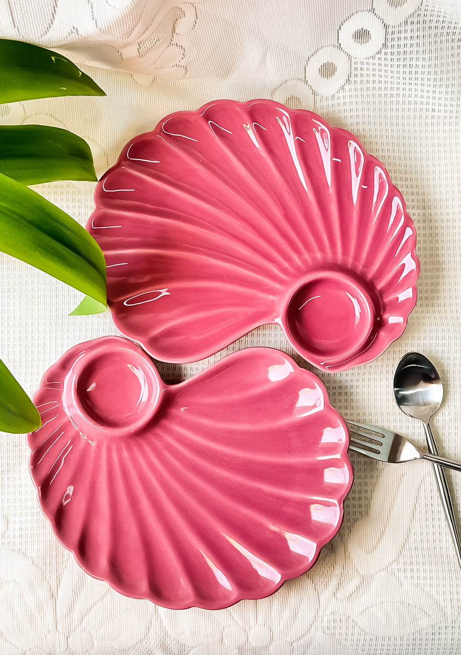Pink Seashell Ceramic Platter