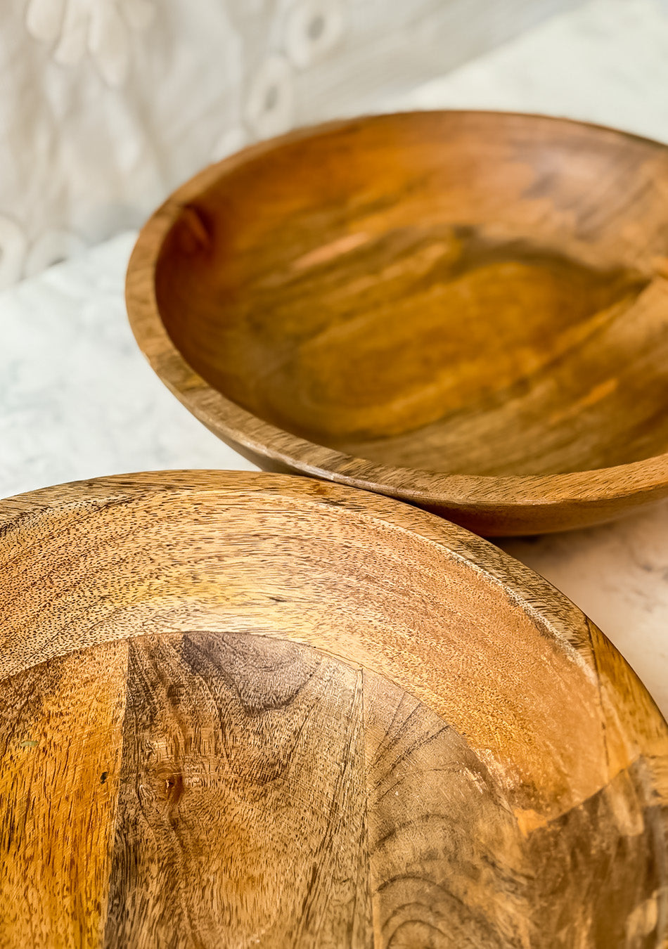 Orchid Wooden Fruit Bowl
