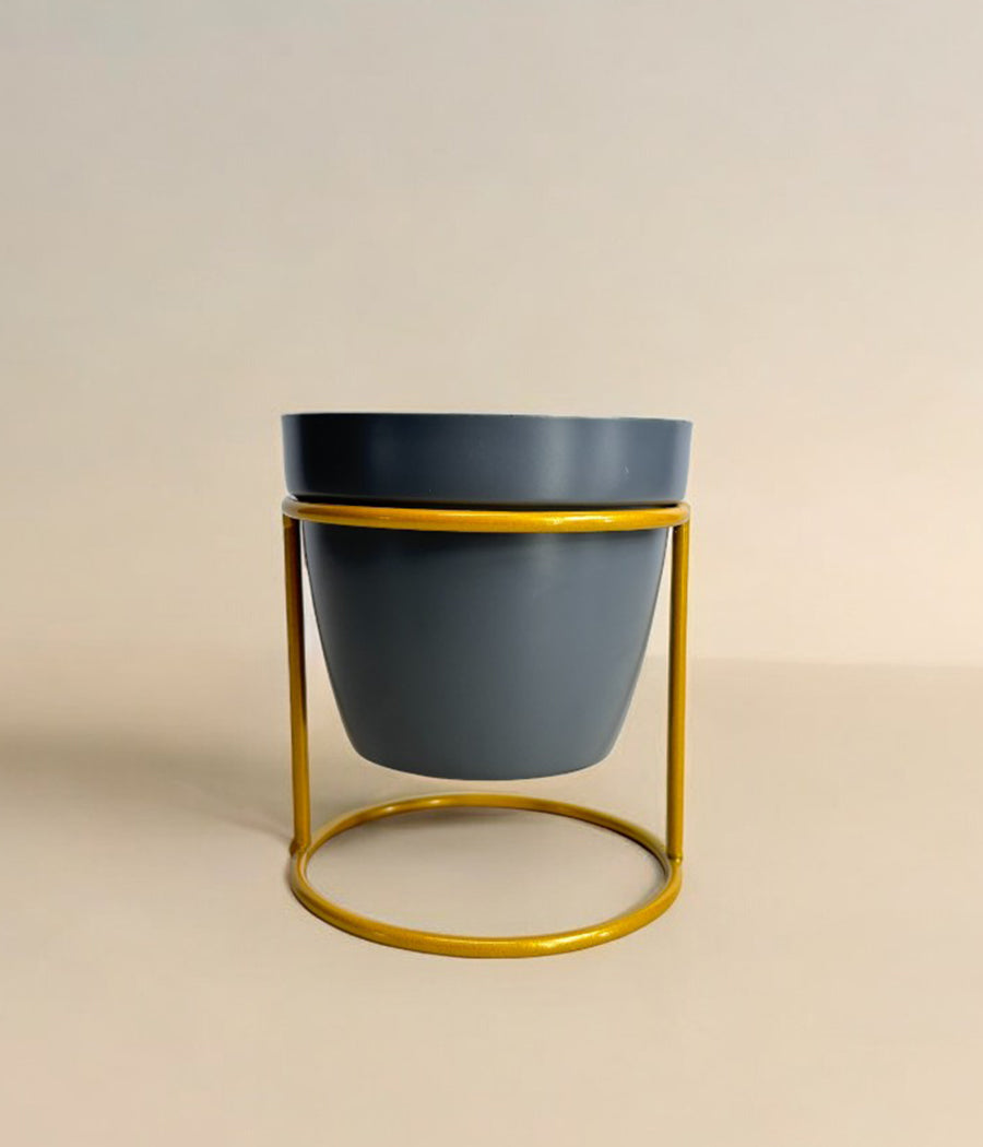 Grey Pot with Stand