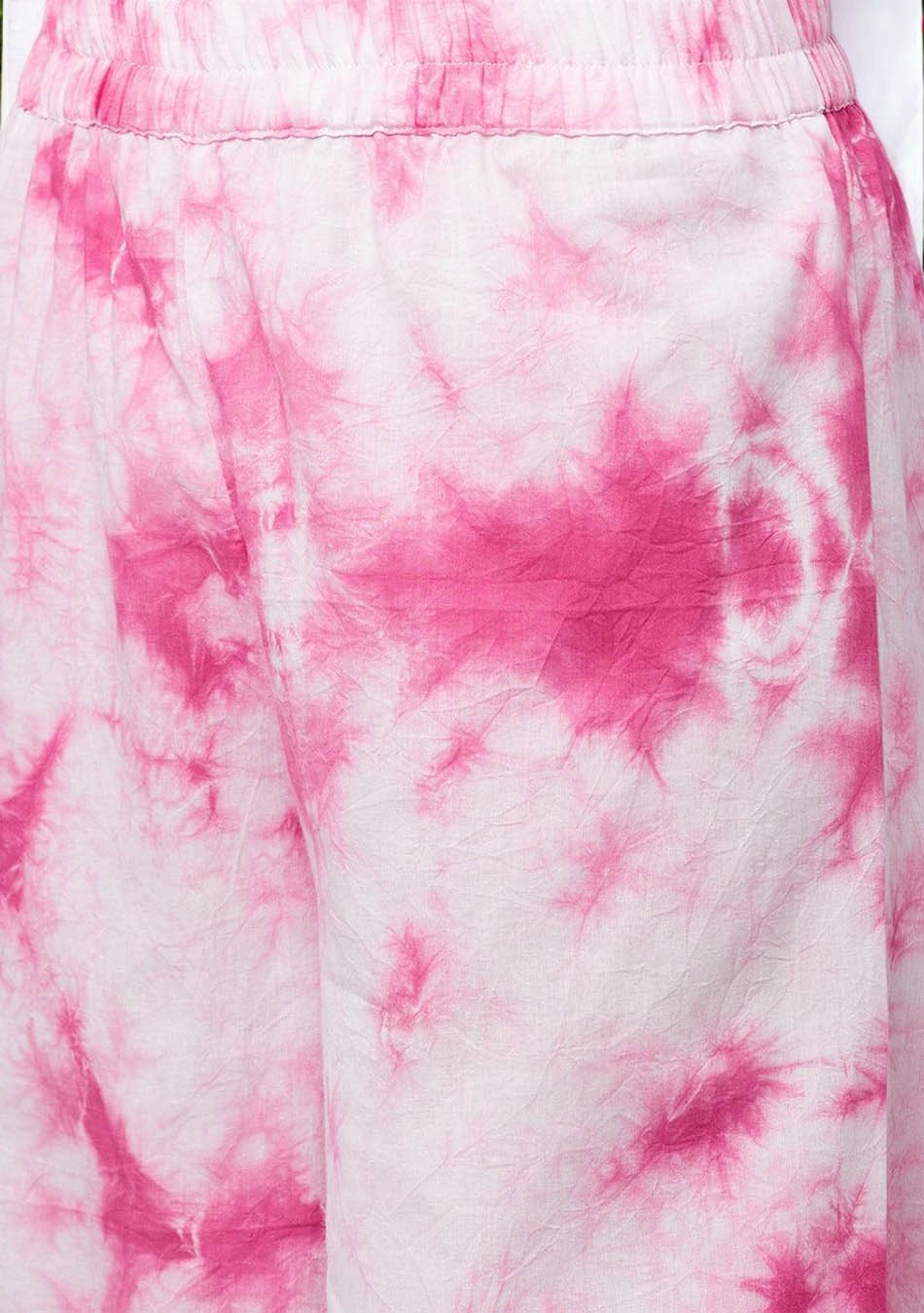 Pink Cotton Shirt-Style Kurta with Cuffed Pant Set