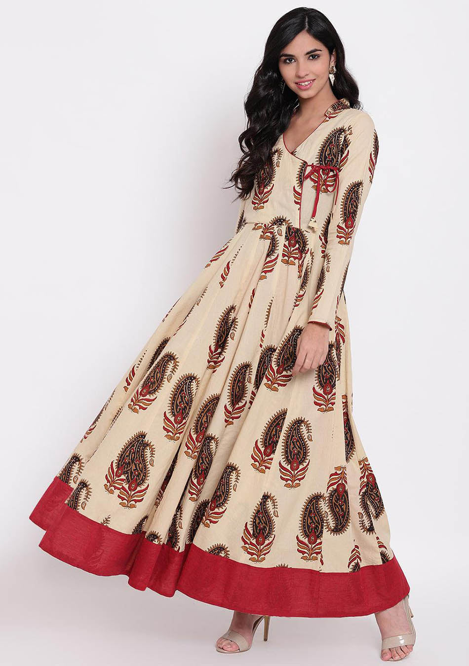 Long anarkali cotton best sale kurtis