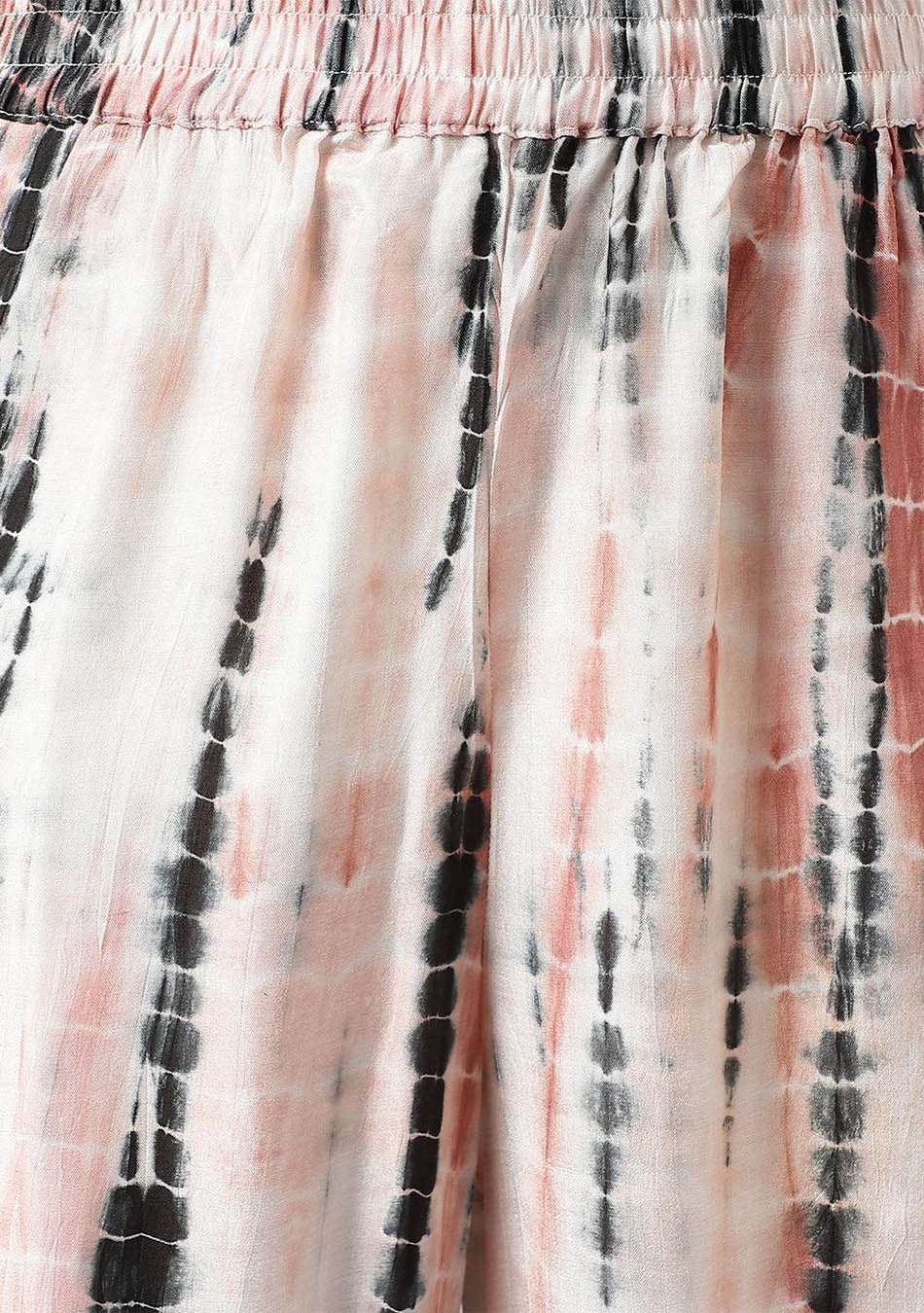 Cream Muslin Tie and Dye Kurta with Ham Cuffed Pant Set