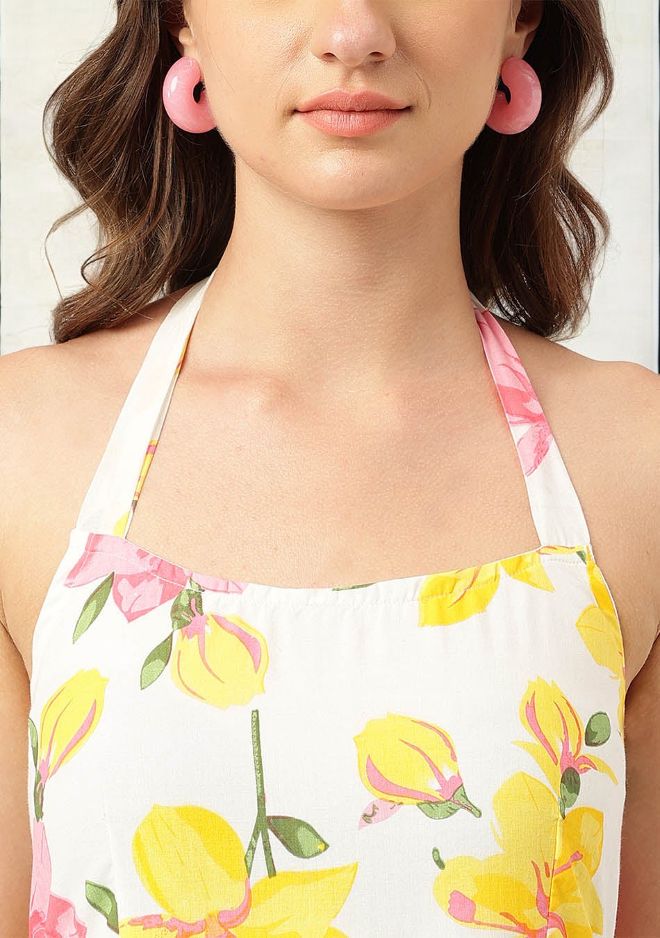White Floral Printed Casual Maxi Dress