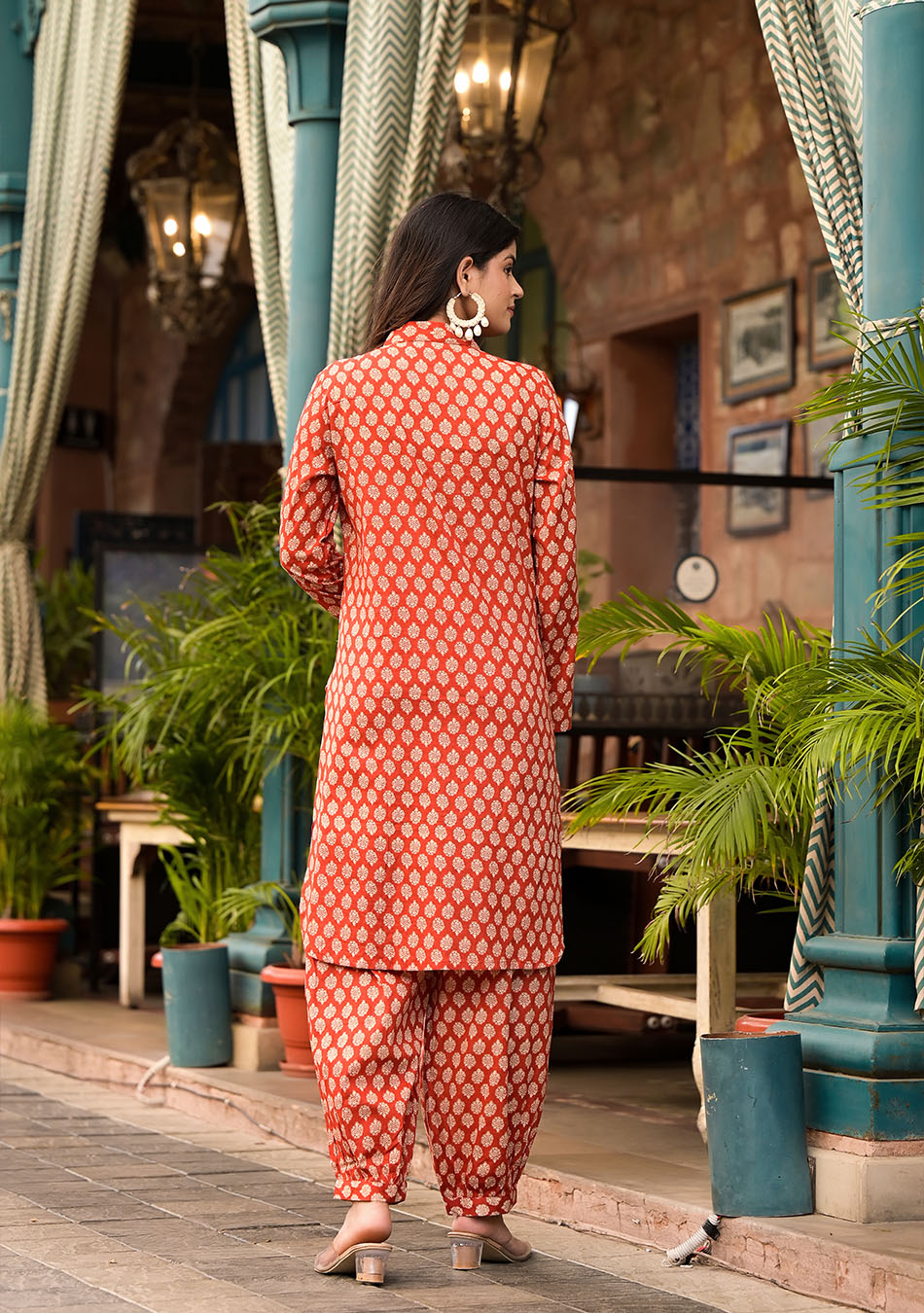 Crimson Shirt Style Kurta Hem Cuffed Pant Co-ord