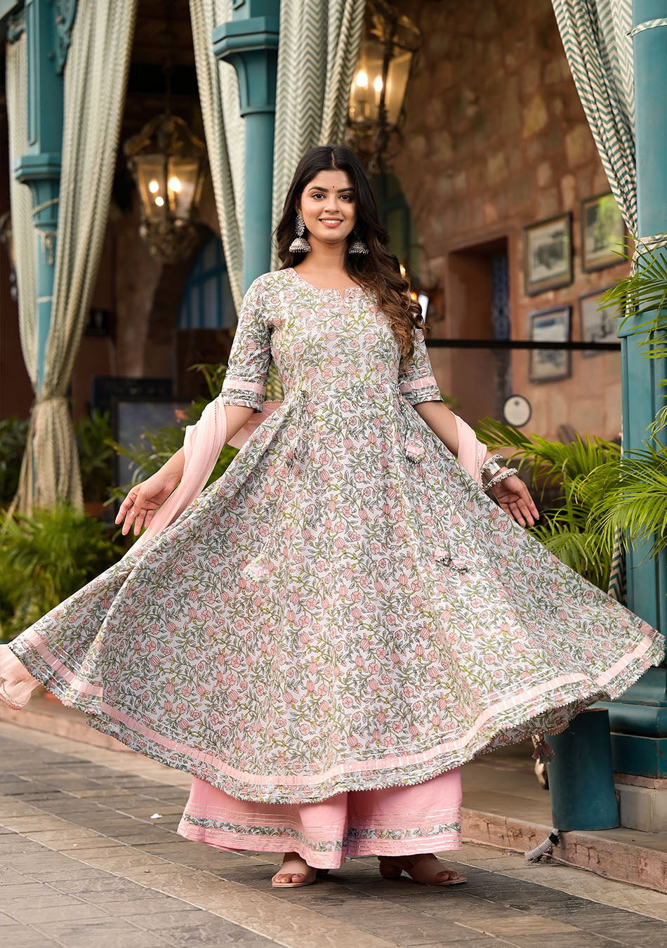 Blossom Blue Palazzo Set