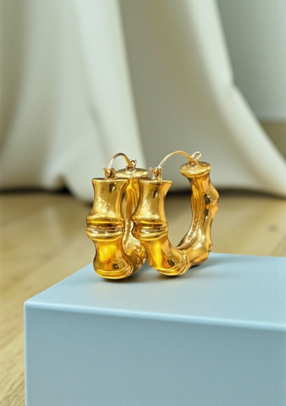 Golden Bamboo Mini Hoops