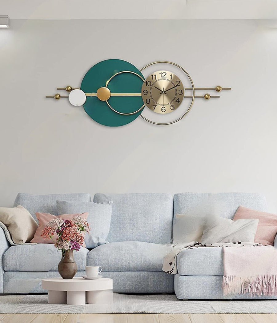 Teal and Gold Wall Clock
