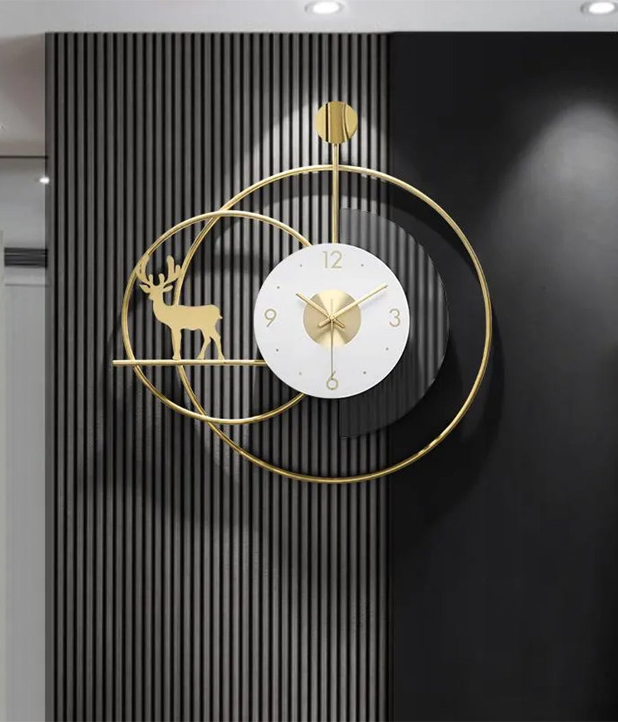 Golden Stag Wall Clock