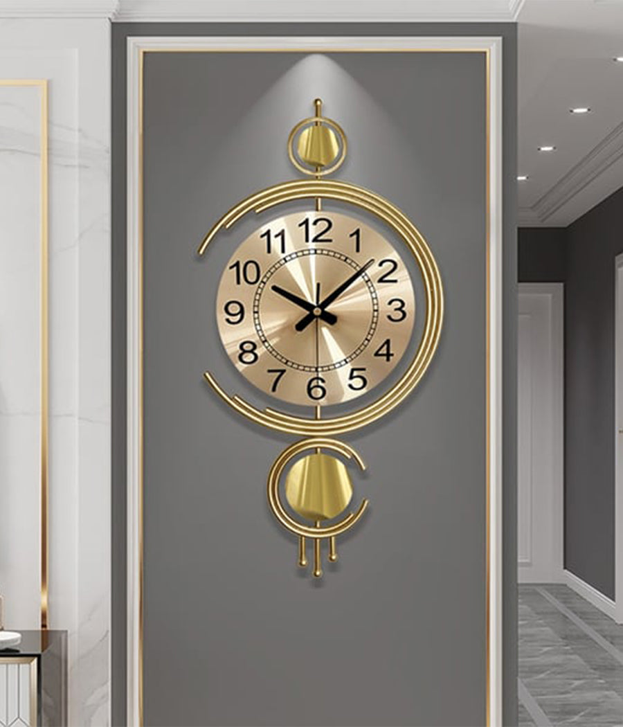 Golden Crescent Wall Clock