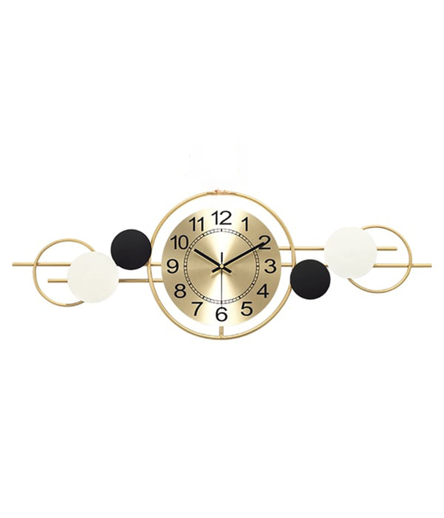 Golden Orbital Wall Clock