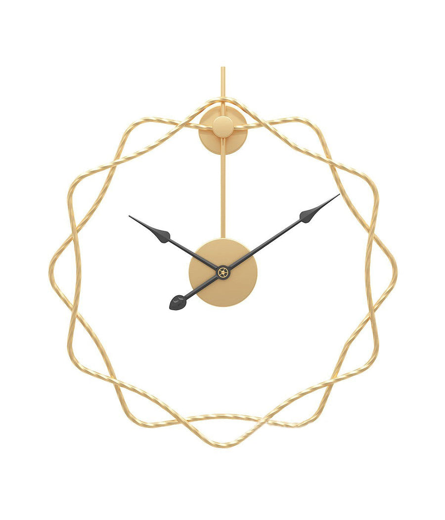 Twisted Hexagon Golden Wall Clock