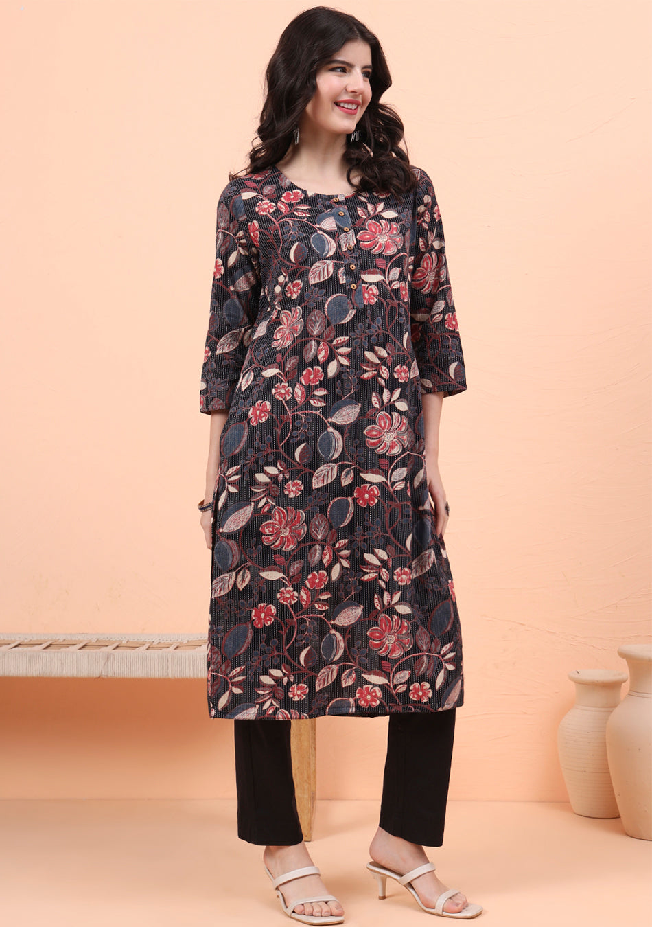 Inky Floral Kurta