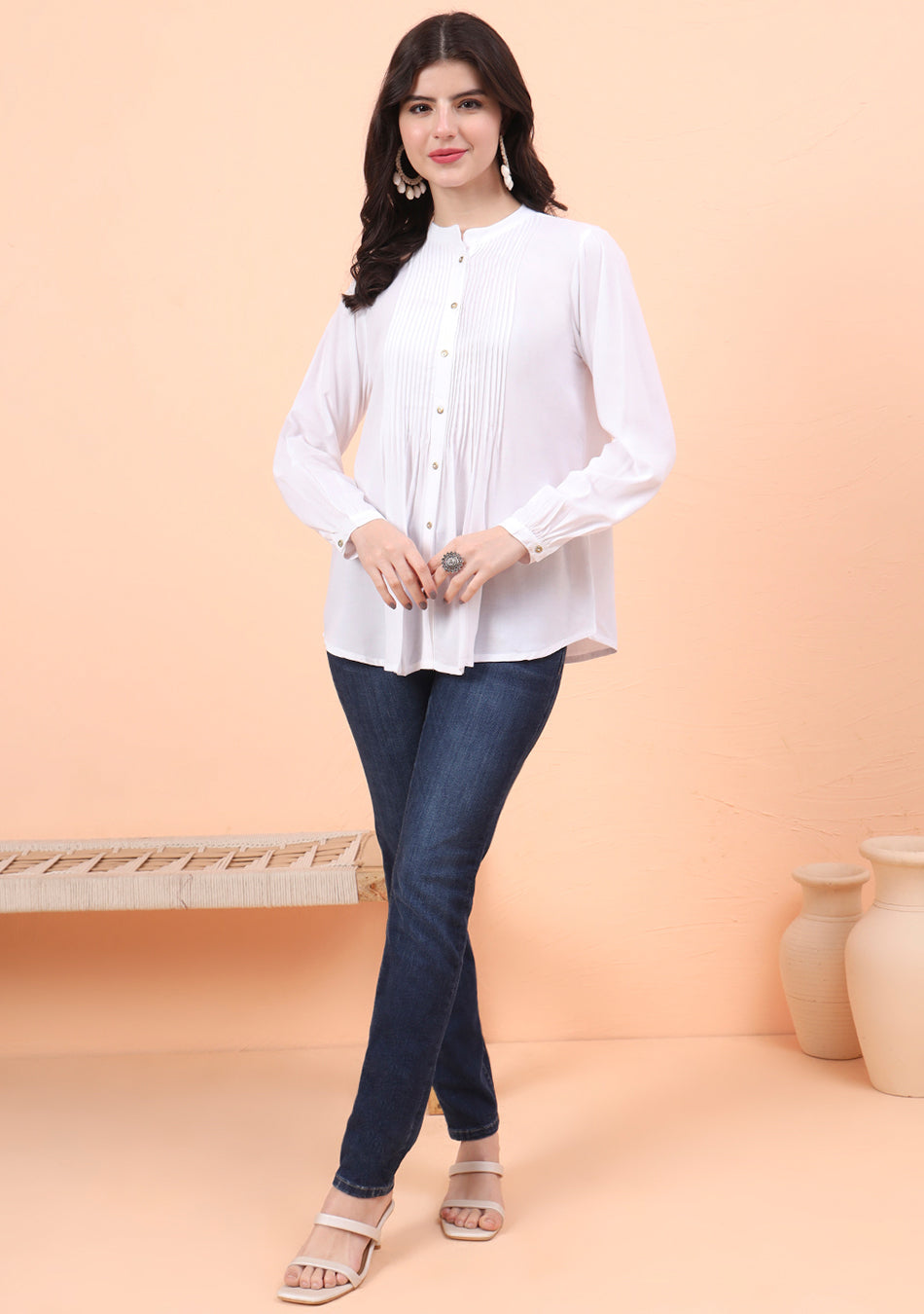 WHITE SOLID PINTEX TOP