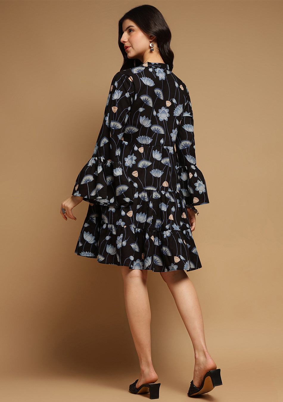 Blue Lotus Flared Dress