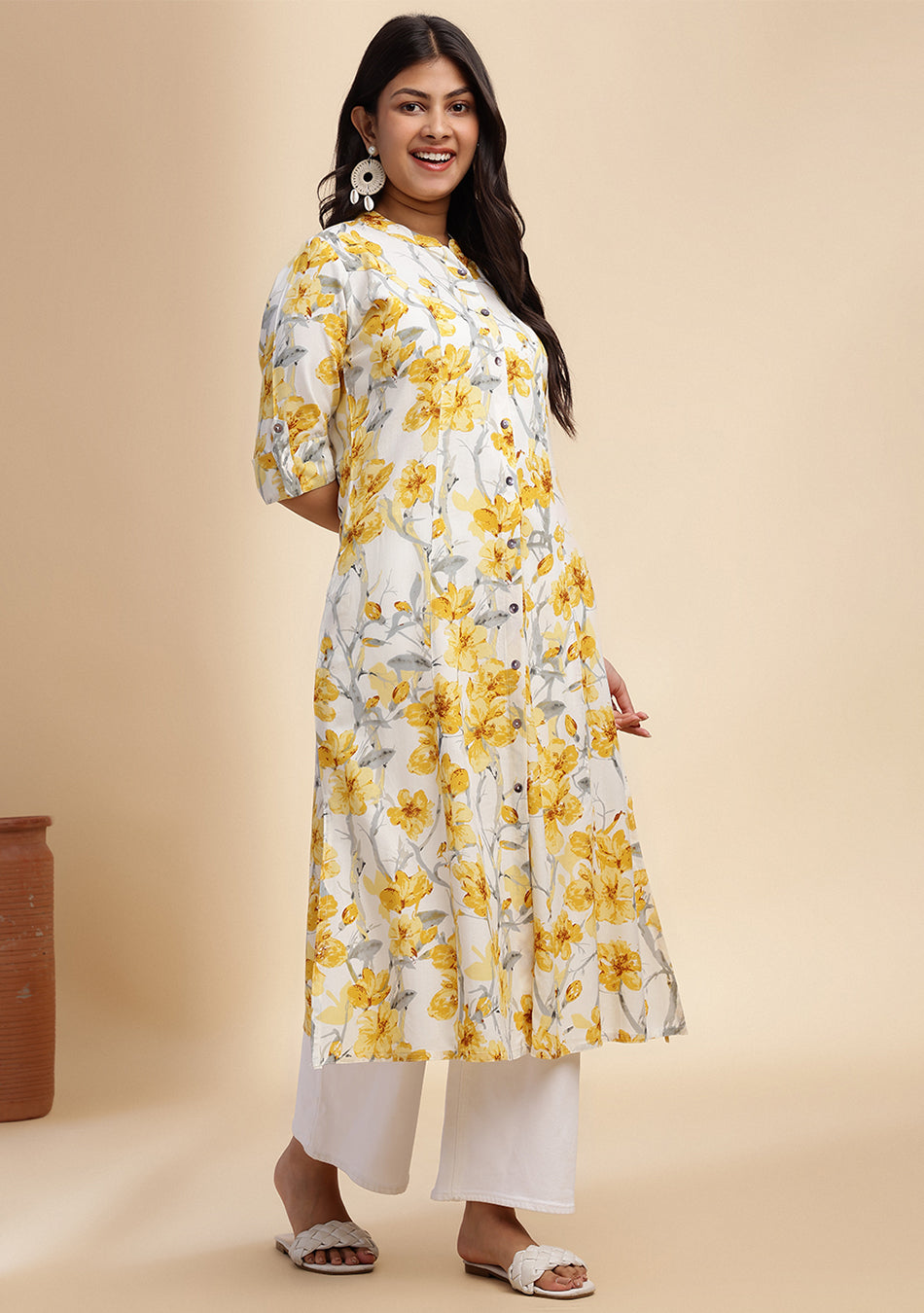 Saffron Whisper Kurta